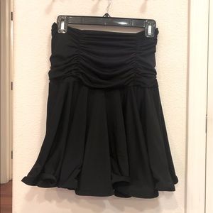Black ruched Latin ballroom dance practice skirt